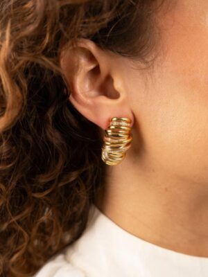 Lott - Classic Oorbellen Croissant Stones