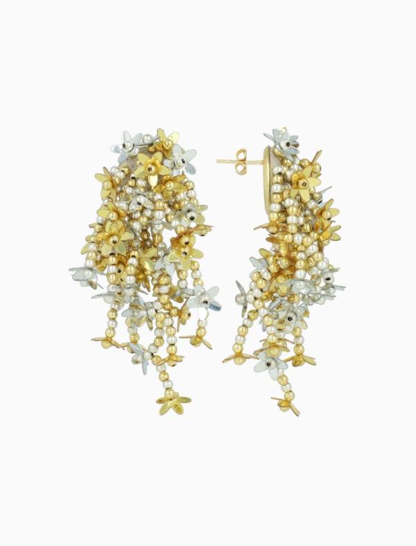Lott - Goud/Zilverkleurige Oorbellen Lilly Flower Strings - Afbeelding 2