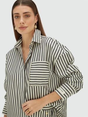 Josh V - Lexx Blouse Dark Blue Stripe