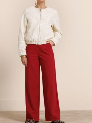 Studio Anneloes - Lexie bonded trousers ruby red
