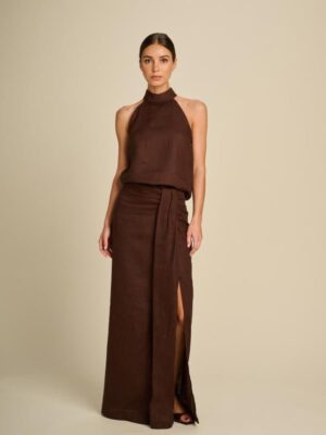 March23 - skirt linen bronze